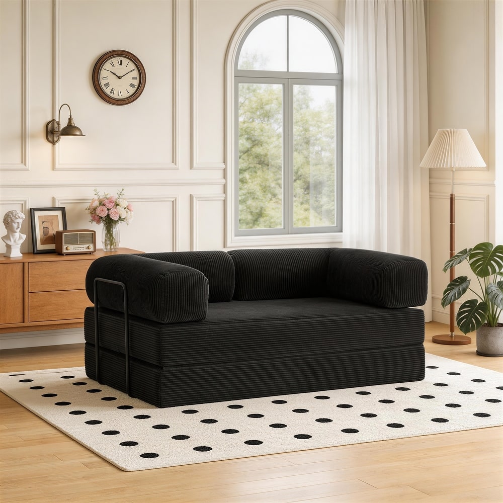 Corduroy Large Couch Convertible Floor Sofa Bed Sleeper