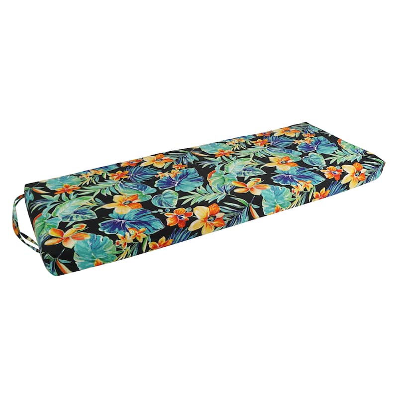 Blazing Needles 54-inch All-Weather Bench Cushion - 54 x 19 - Beachcrest Caviar