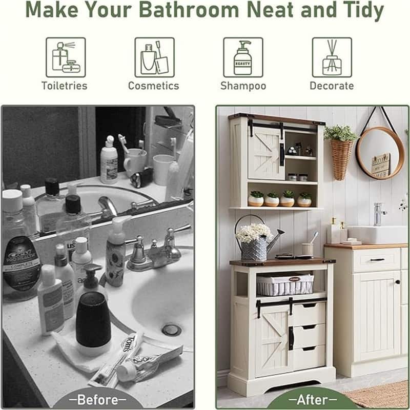 Bathroom Wall Cabinet - 7.8"D x 23.5"W x 24"H