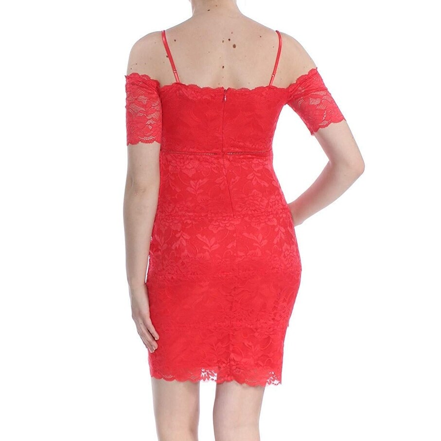 guess red bandage dress