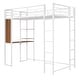 preview thumbnail 16 of 58, Twin Size Metal Loft Bed With 2 Shelves And 1 Desk,2 Built-in Ladders,Solid Construction