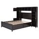 preview thumbnail 13 of 25, Full Size Platform Bed Storage Bed With All-in-One Cabinet, Shelves and Pull-out Drawers, Wooden Bookcase Bed for All Ages