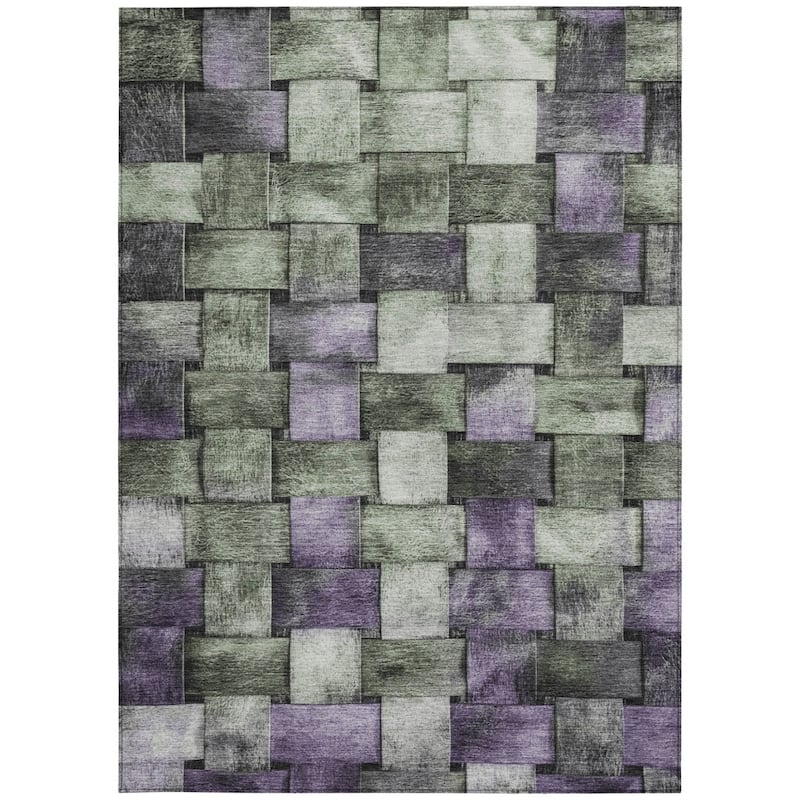 HomeRoots Striped Transitional Rectangle Outdoor Rug
