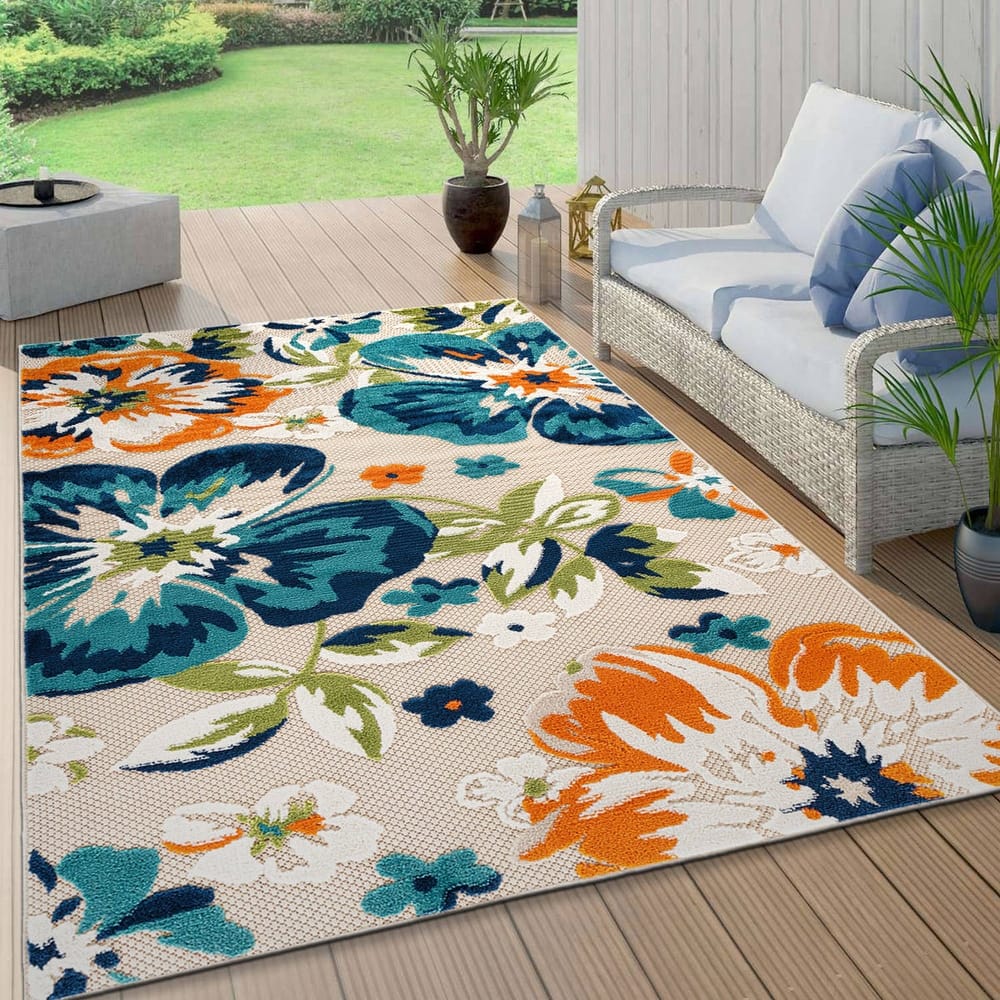 Bergamo Contemporary Floral Indoor/Outdoor Area Rug