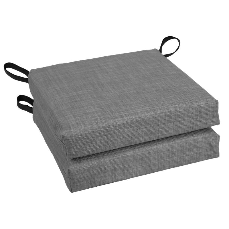 16-inch Indoor/Outdoor Solid Chair Cushions (Set of 2) - 16 x 16 - Cool Gray