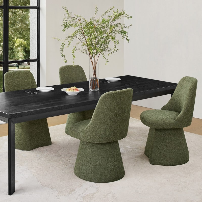 Anna Upholstered Swivel Armless Dining Chair for Kitchen Living Room