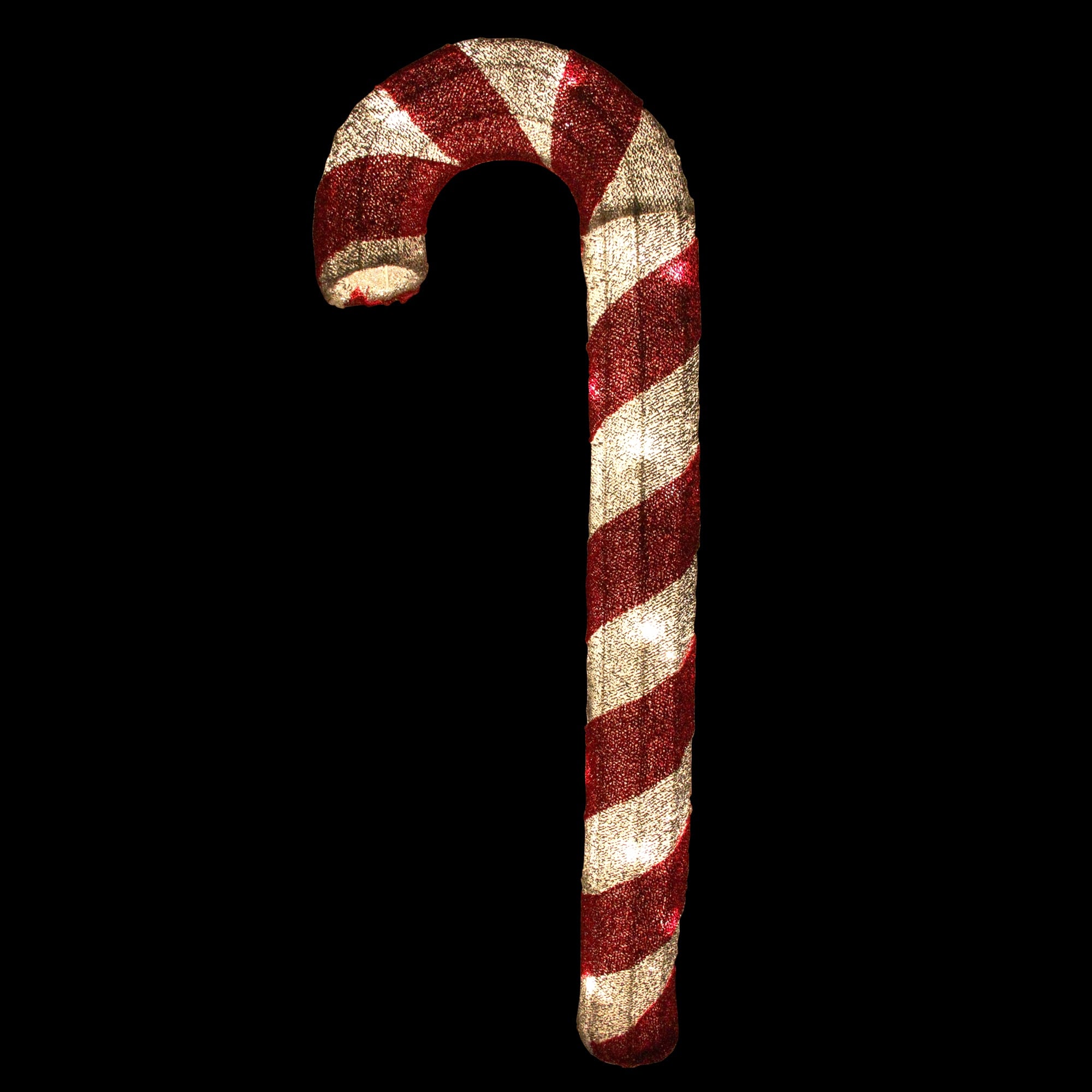 31 Lighted Red And Silver Striped Candy Cane Tinsel Christmas Outdoor Decoration Overstock 23527804