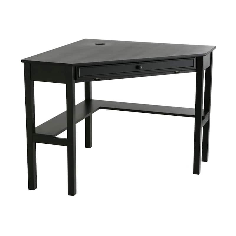 SEI Furniture Crescent Black Corner Desk