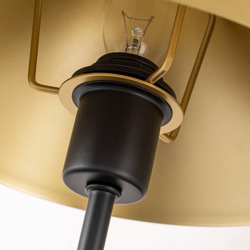 Modern 1-Light Wall Sconce with Cone Metal Shade for Bedroom, Hallway, Living Room - Black Gold - 7.9" W x 9.8" D x 16.1" H