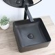 preview thumbnail 10 of 20, STYLISH 14 1/2 inch Square Porcelain Bathroom Sink - 14 1/2" x 14 1/2" x 5"