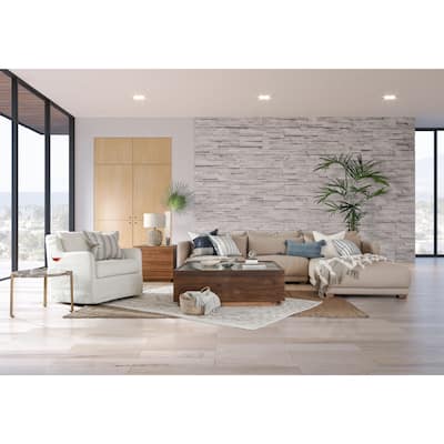 Classic Home Santa Barbara 49" Glass and Wood Coffee Table