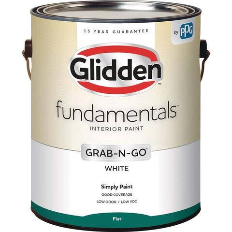Glidden Fundamentals Grab-N-Go White Flat 1 Gallon - 1 Each - 1 Gal.