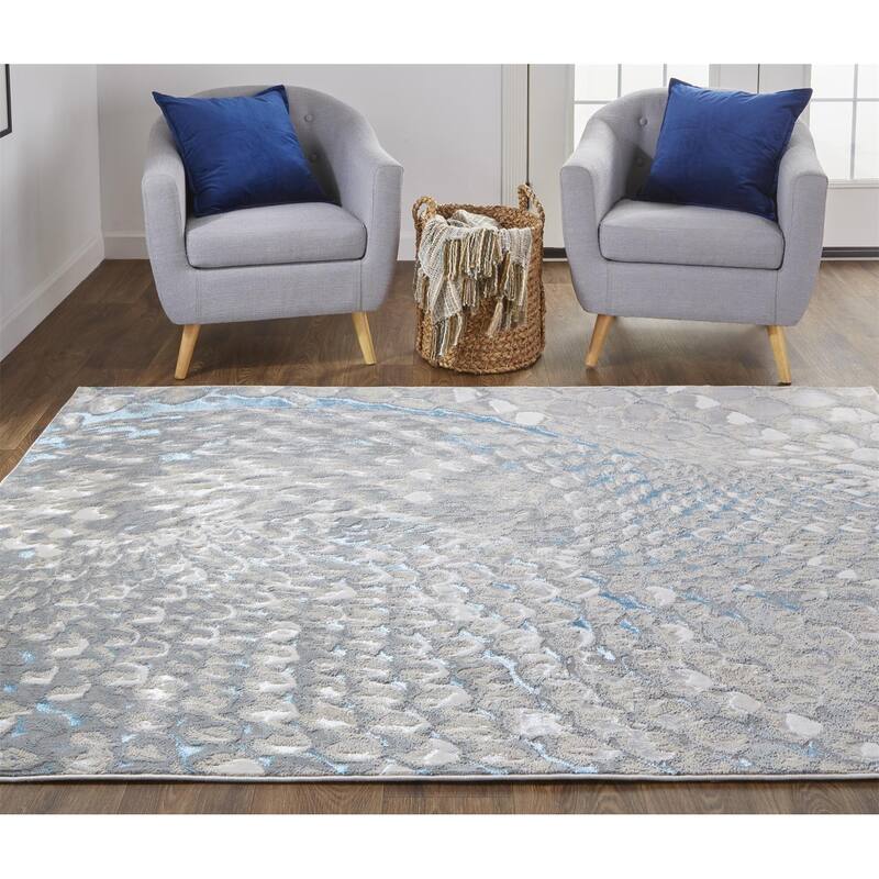 Zened Geometric Modern Non Skid Woven Area Rug By HomeRoots - 8' x 10'