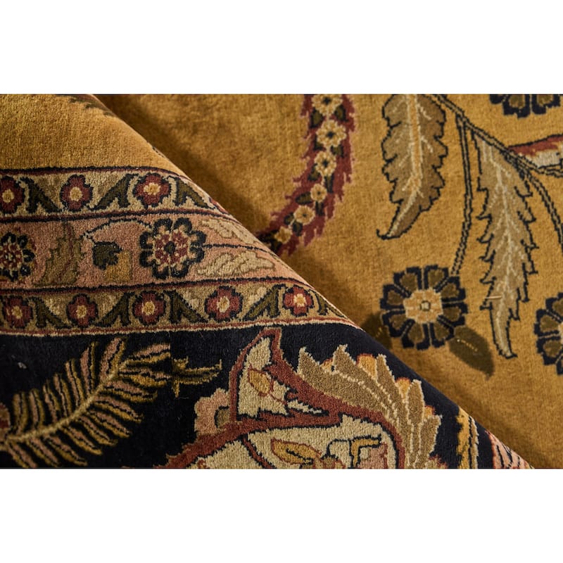 EXQUISITE RUGS ONE-OF-A-KIND Antique Weave Mohajeran Hand Knotted Gold Rug - 14'x18'1"