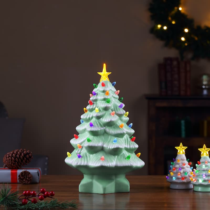 14 in. Nostalgic Tree - Seafoam
