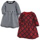 preview thumbnail 1 of 0, Hudson Baby Toddler Girl Cotton Dresses, Black Red Plaid 2T - Black Red Plaid