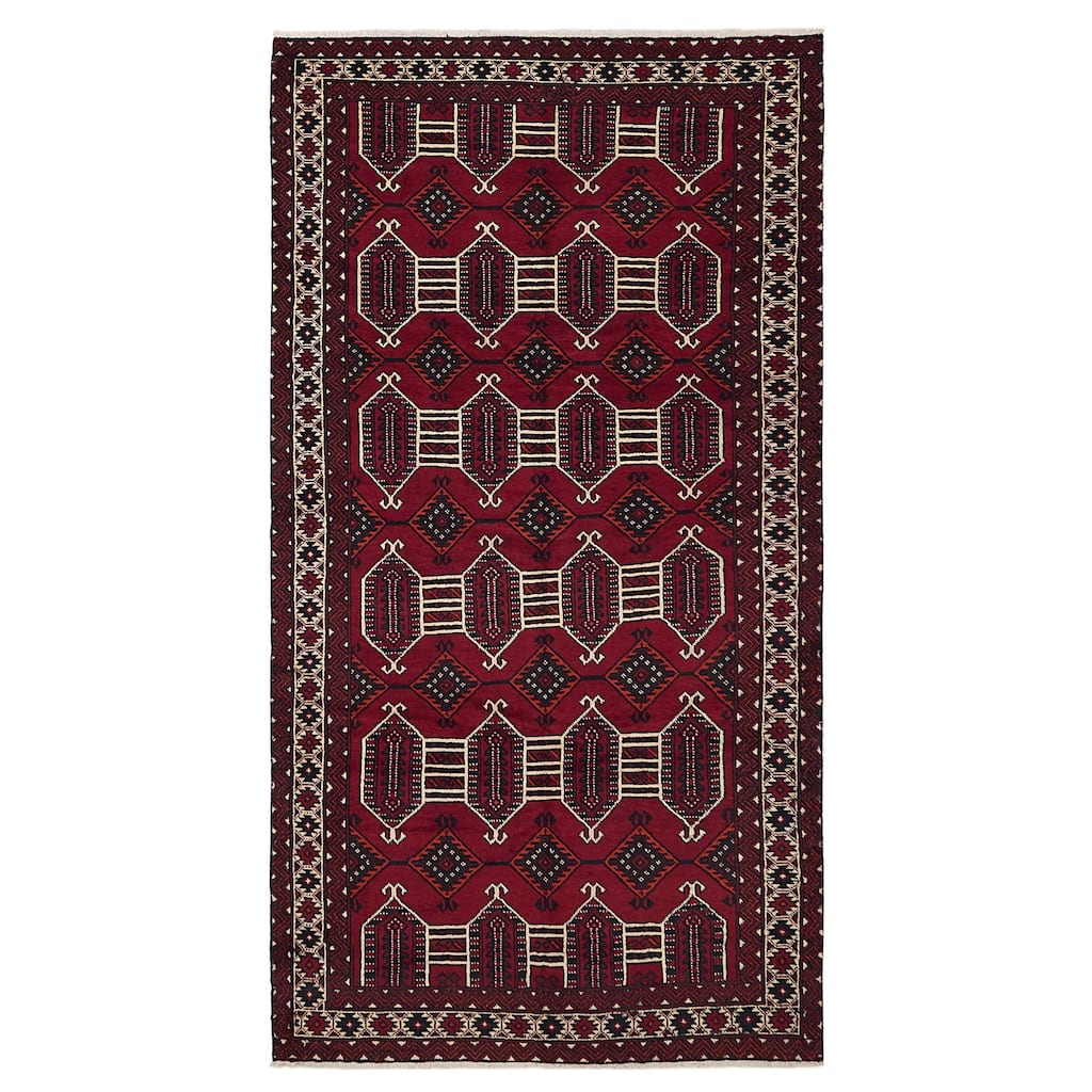 ECARPETGALLERY Hand-knotted Teimani Red Wool Rug - 5'3 x 10'0