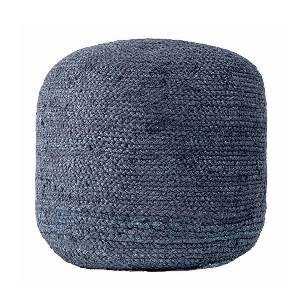 nuLOOM Bristol Braided Solid Jute Ottoman Pouf Green