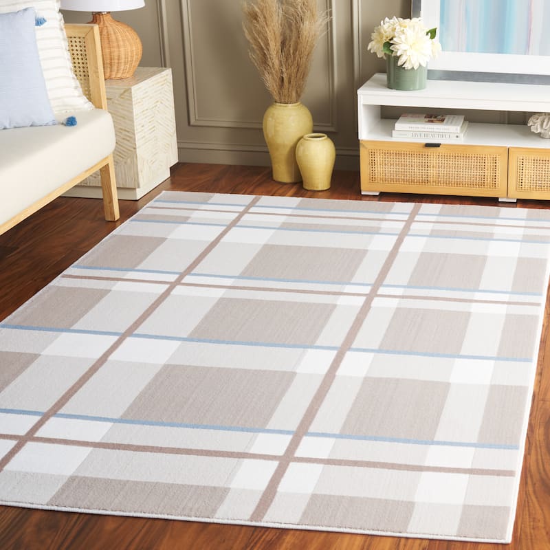 SAFAVIEH Groove Batsheva Modern & Contemporary Rug - 8'  x  10' - Beige/Light Blue - Rectangle