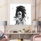 preview thumbnail 8 of 9, Designart 'Monochrome Portrait of African American Woman II' Modern Framed Canvas Wall Art Print 16 In. Wide x 16 In. High - White
