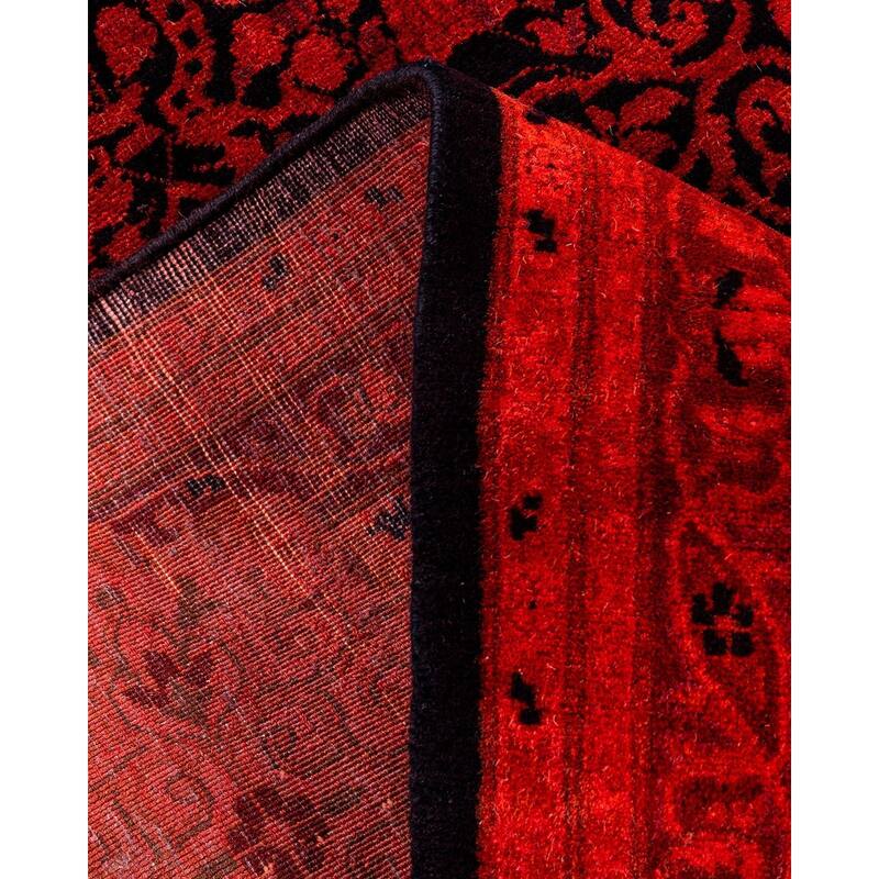 Contemporary Overdyed Wool Hand Knotted Runner - 3' 0" x 9' 0"