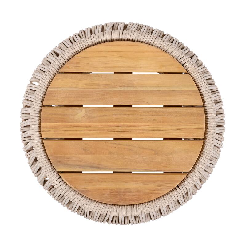 Christopher Knight Home Marcellin Acacia Wood Side Table with Rope Woven Base