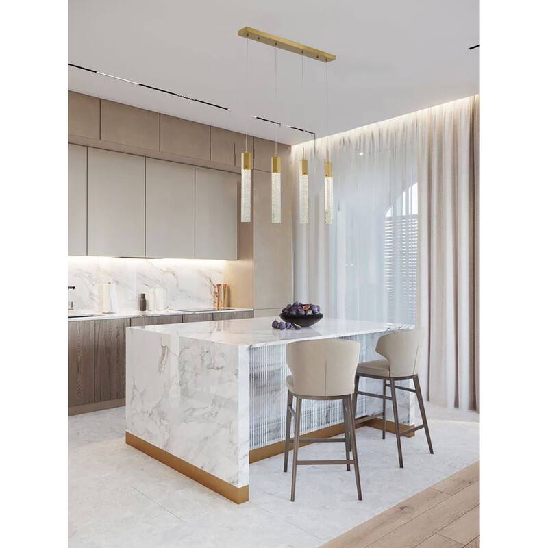 4-Light L36" Gold Frame Island Light