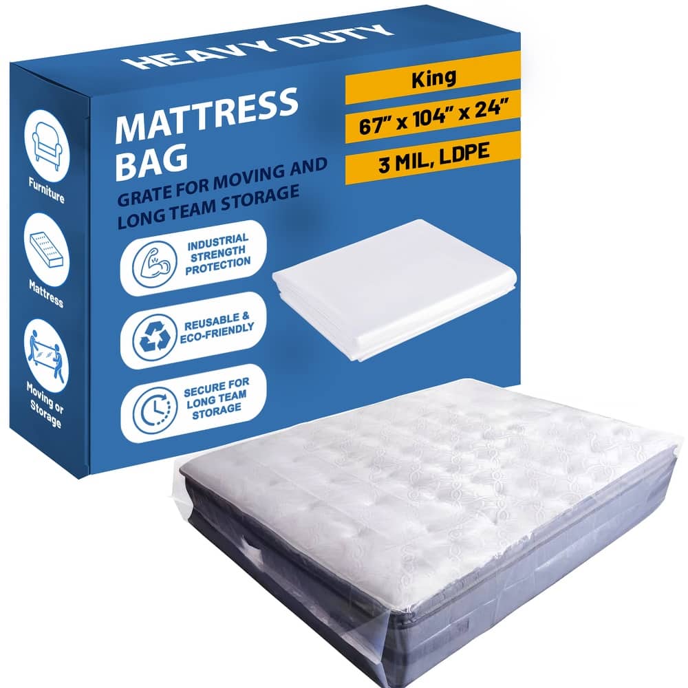 Mattress Bag for Moving & Storage, Heavy-Duty Mattress-Protector Cover, Waterproof Mattresses Storage Bags, Tear Resistant