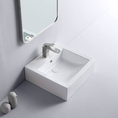 Eridanus 18" Square Ceramic Bathroom Vessel Sink