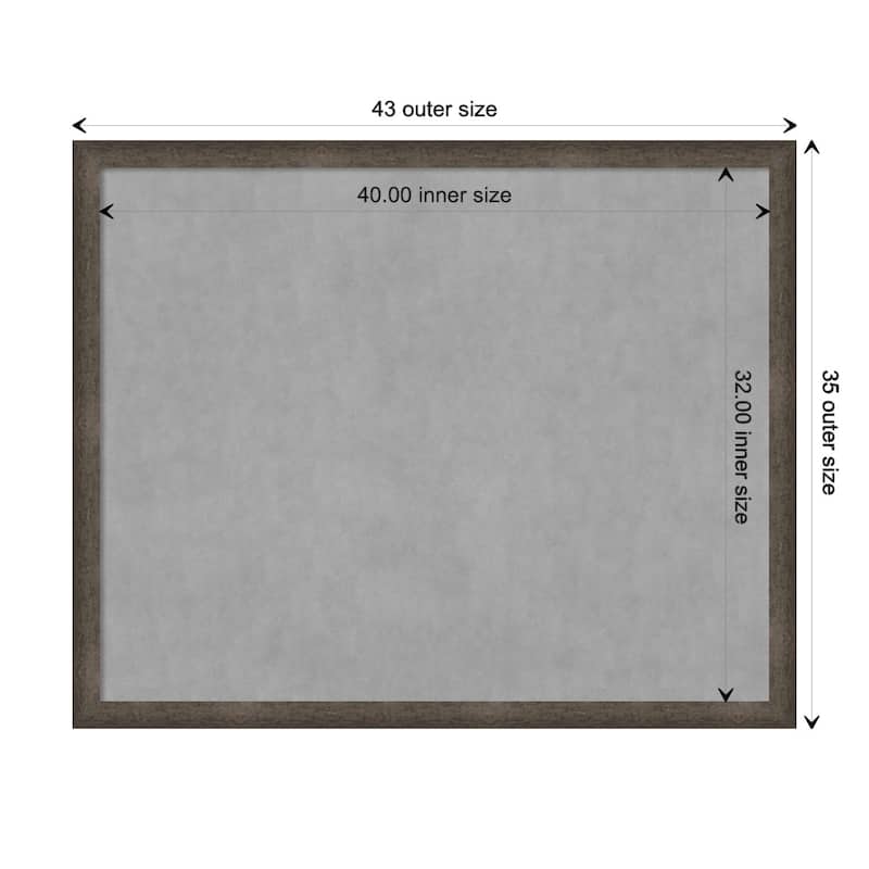 Amanti Art Dappled Light Bronze Narrow Framed Magnetic Board - Board Size 40x32