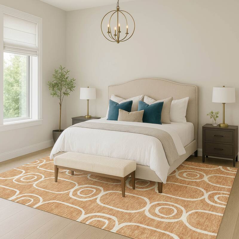 Machine Washable Indoor/ Outdoor Modern Vibe Chantille Rug