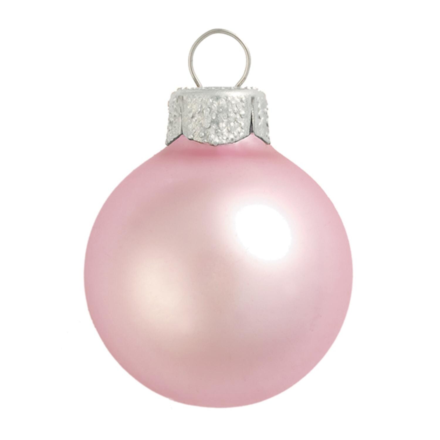 Shop 40ct Matte Baby Pink Glass Ball Christmas Ornaments 1 25