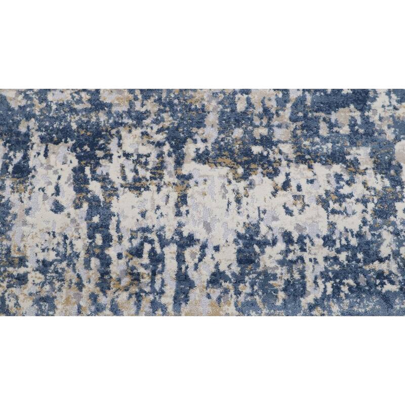 Abstract Marina Blue Beige Rug