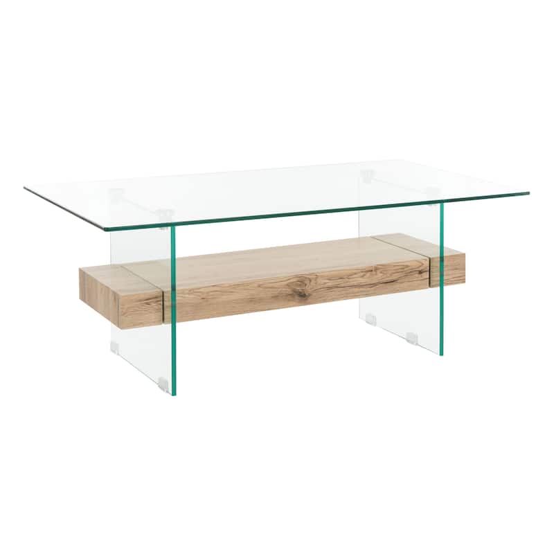 SAFAVIEH Kayley Modern Glass Coffee Table - 43.3" x 23.6" x 16.5"