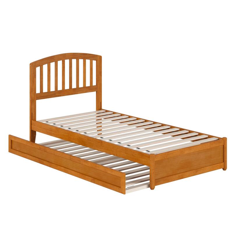 Lucia Platform Bed with Panel Footboard and Twin XL Trundle