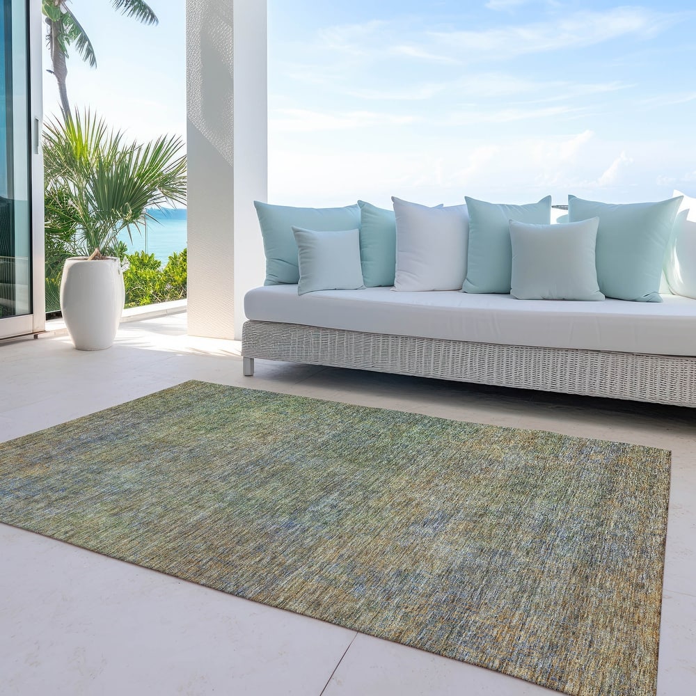 Machine Washable Indoor/ Outdoor Chantille Solid Ombre Rug