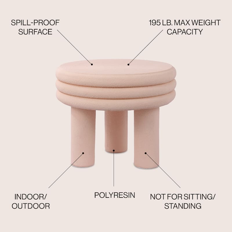 Evans 13.5" Contemporary Minimalist Curvy Low Accent Table , by JONATHAN Y