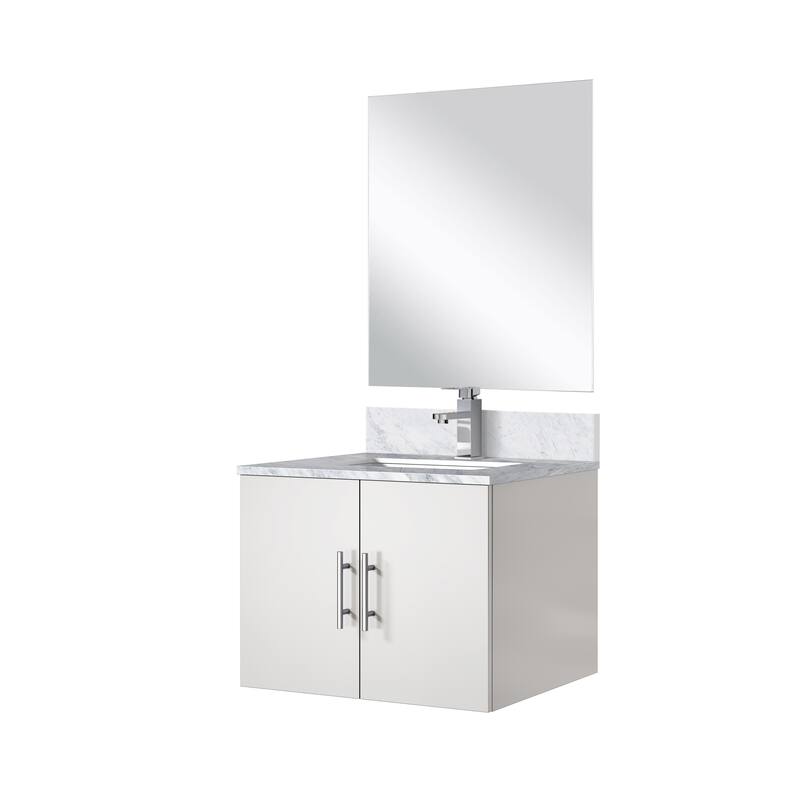 Bathroom Vanity Set with Marble Top, Single Hole Faucet, Mirror Included, Stainless Steel