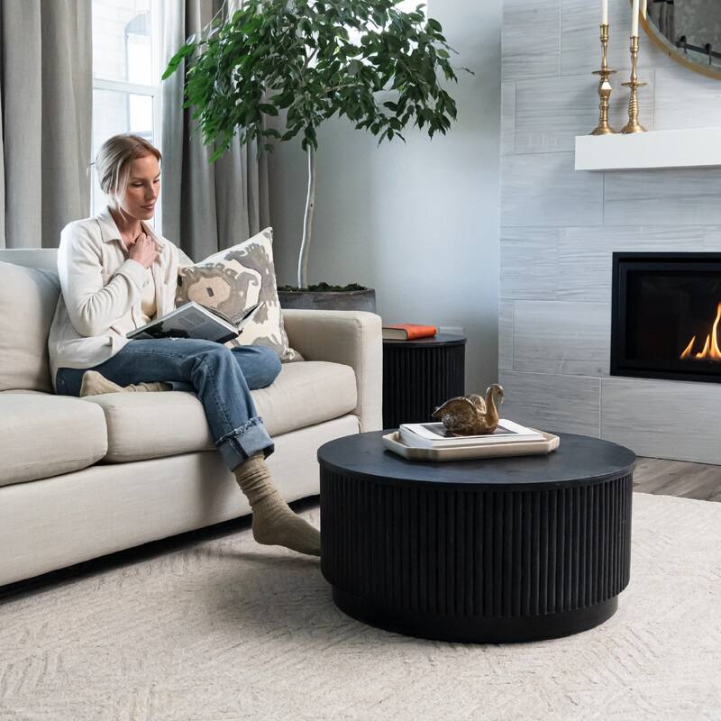 Maven Lane Dallas Round Wooden Coffee Table