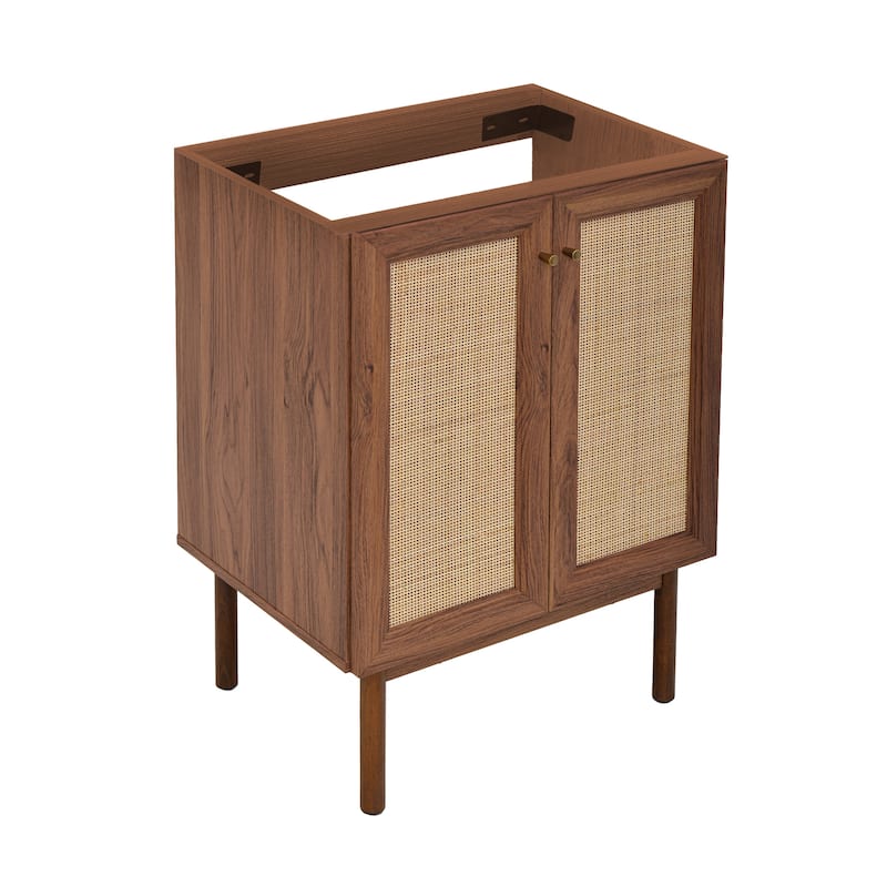Swiss Madison Chaux 24" Freestanding Bathroom Vanity Cabinet without Top in Brown Oak