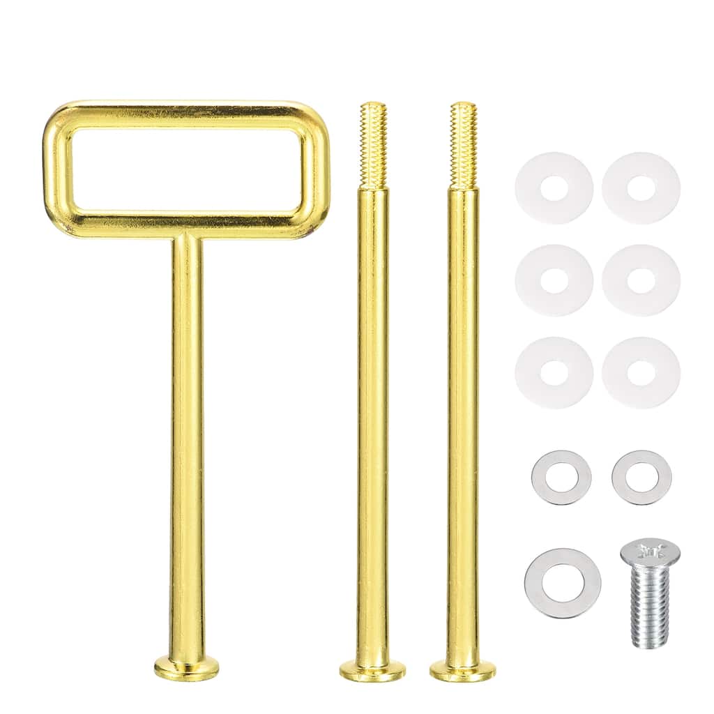 2 Set 3-Tier Cupcake Stand Hardware Fittings for Cake Stand, Square Gold
