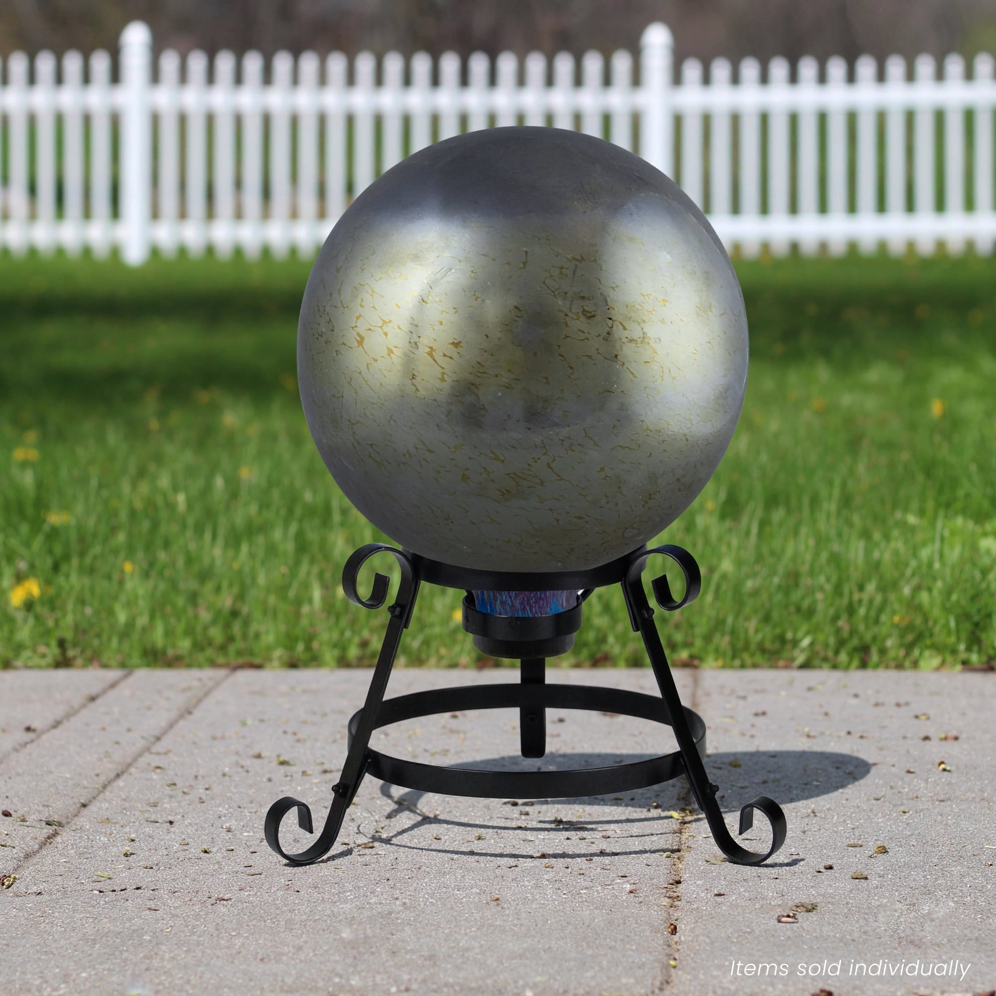 10" Mercury Glass Metallic Mirrored Outdoor Garden Gazing Ball