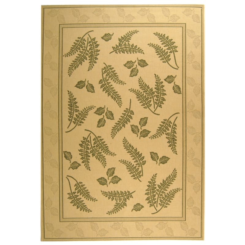 SAFAVIEH Courtyard Layal Indoor/ Outdoor Waterproof Patio Backyard Rug - 6'7" x 9'6" - Natural/Olive