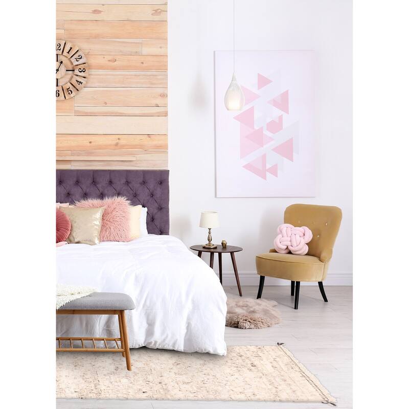 ECARPETGALLERY Hand-knotted Tangier Cream Wool Rug - 5'1 x 8'2