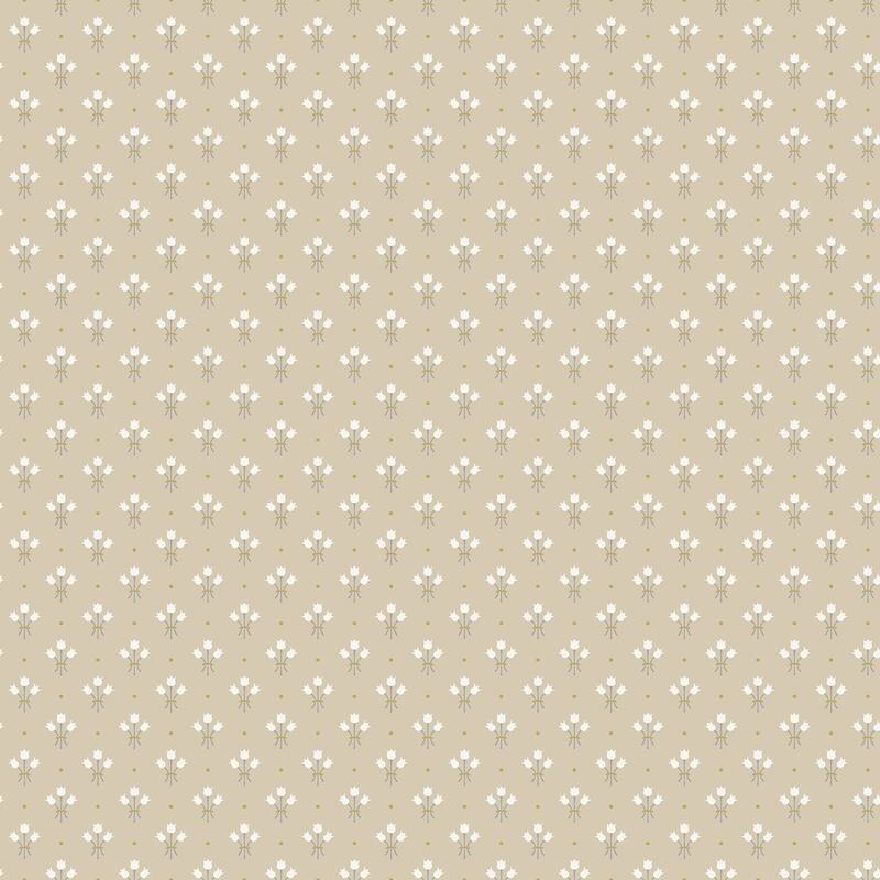 A-Street Prints Lili Beige Miniature Floral Wallpaper