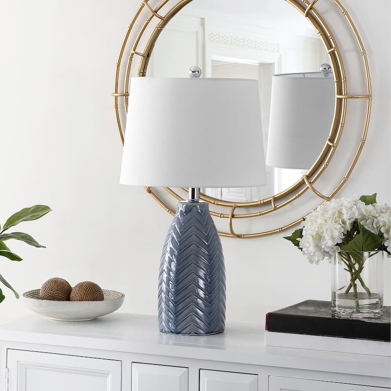 SAFAVIEH Lighting Celerina 24.5-inch Glass Table Lamp - 14" x 14" x 24.5" - 14Wx14Dx25H