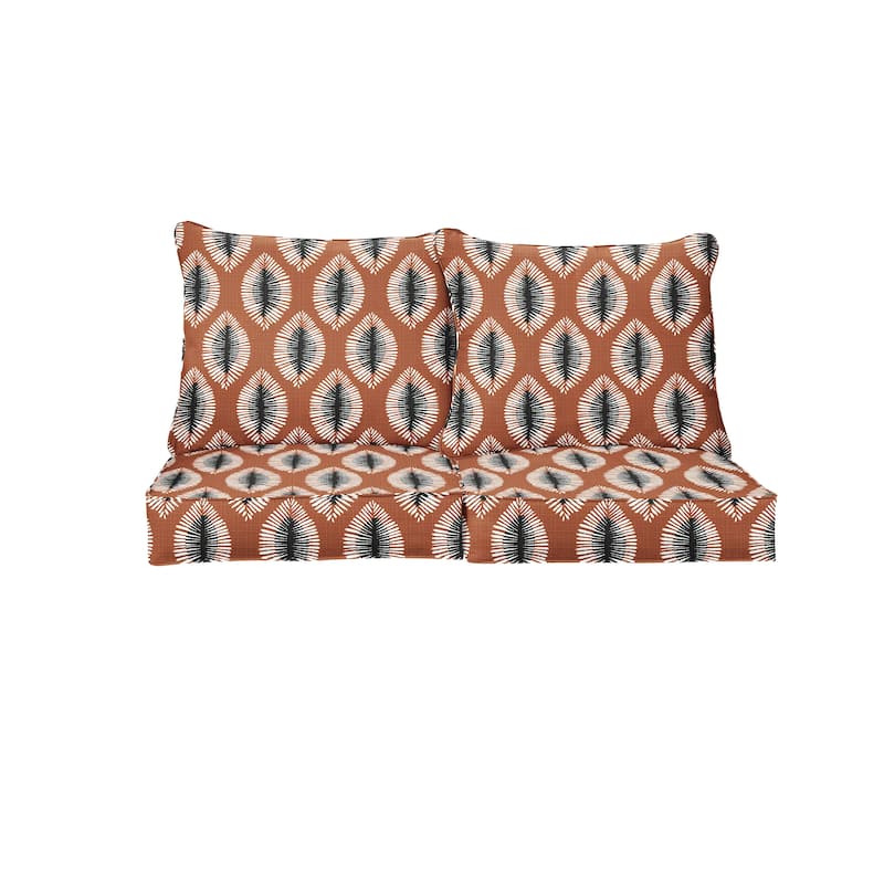 Sorra Home Hayden Sunstone Indoor/Outdoor Deep Seating Loveseat Pillow and Cushion Set