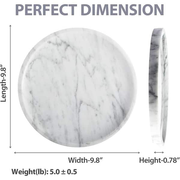 8 Inches In Diameter Marble Bathroom Countertop Tray 9.8-Inch Diameter Round - 9.75