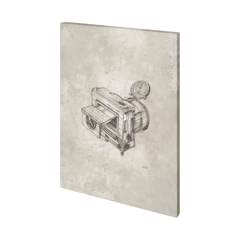 Compass Camera Bronze II Canvas Art Print - Small