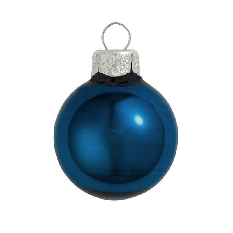 Shiny Finish Glass Christmas Ball Ornaments 7" (180Mm) Midnight Blue